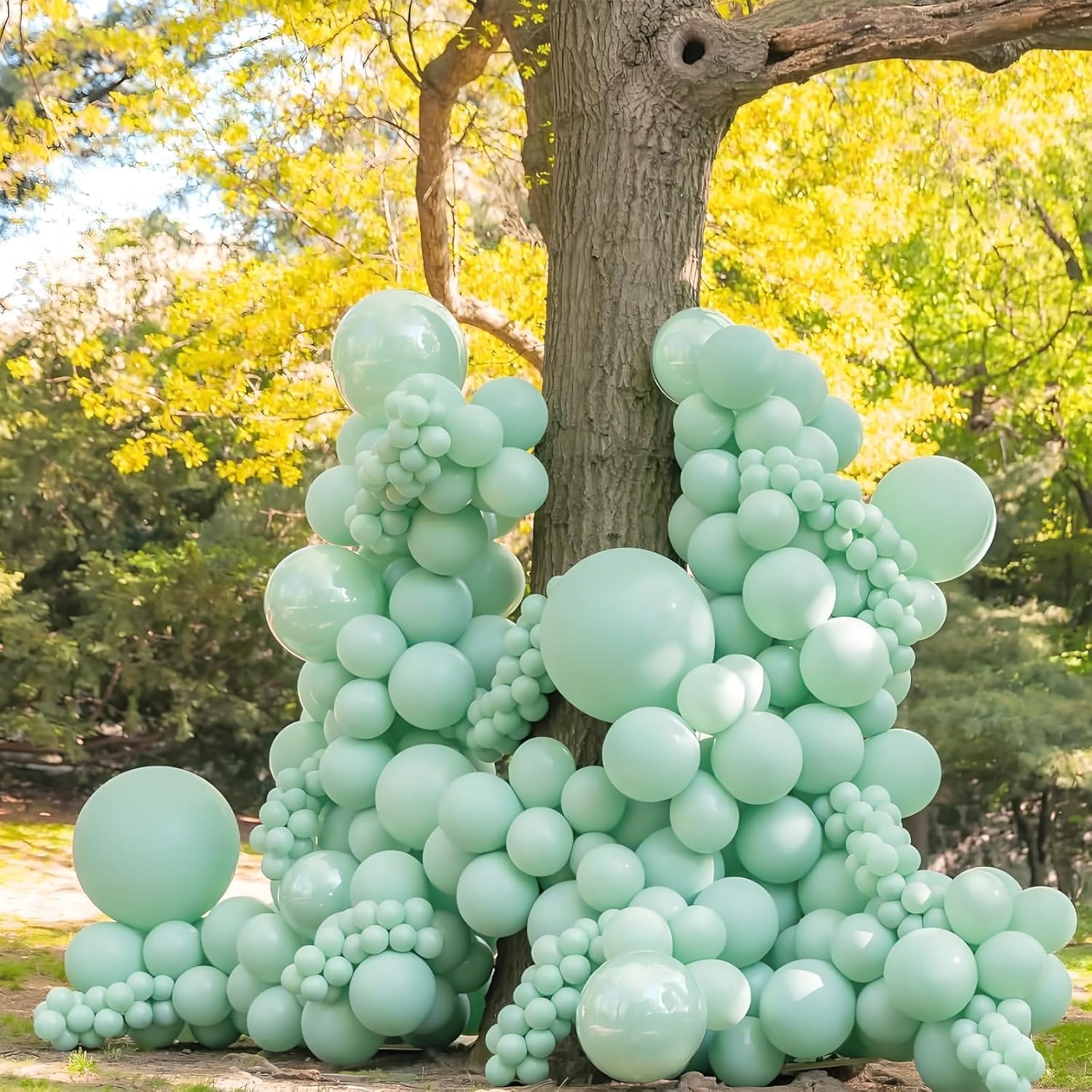 Skiennix Mint Green Balloons - 120-Piece Latex Set for Birthday, Baby Shower & Wedding Decor | Various Sizes