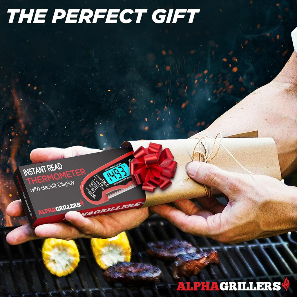 Alpha Grillers Digital Meat Thermometer - Instant Read Cooking & Grilling Tool | Perfect Gift for Foodies