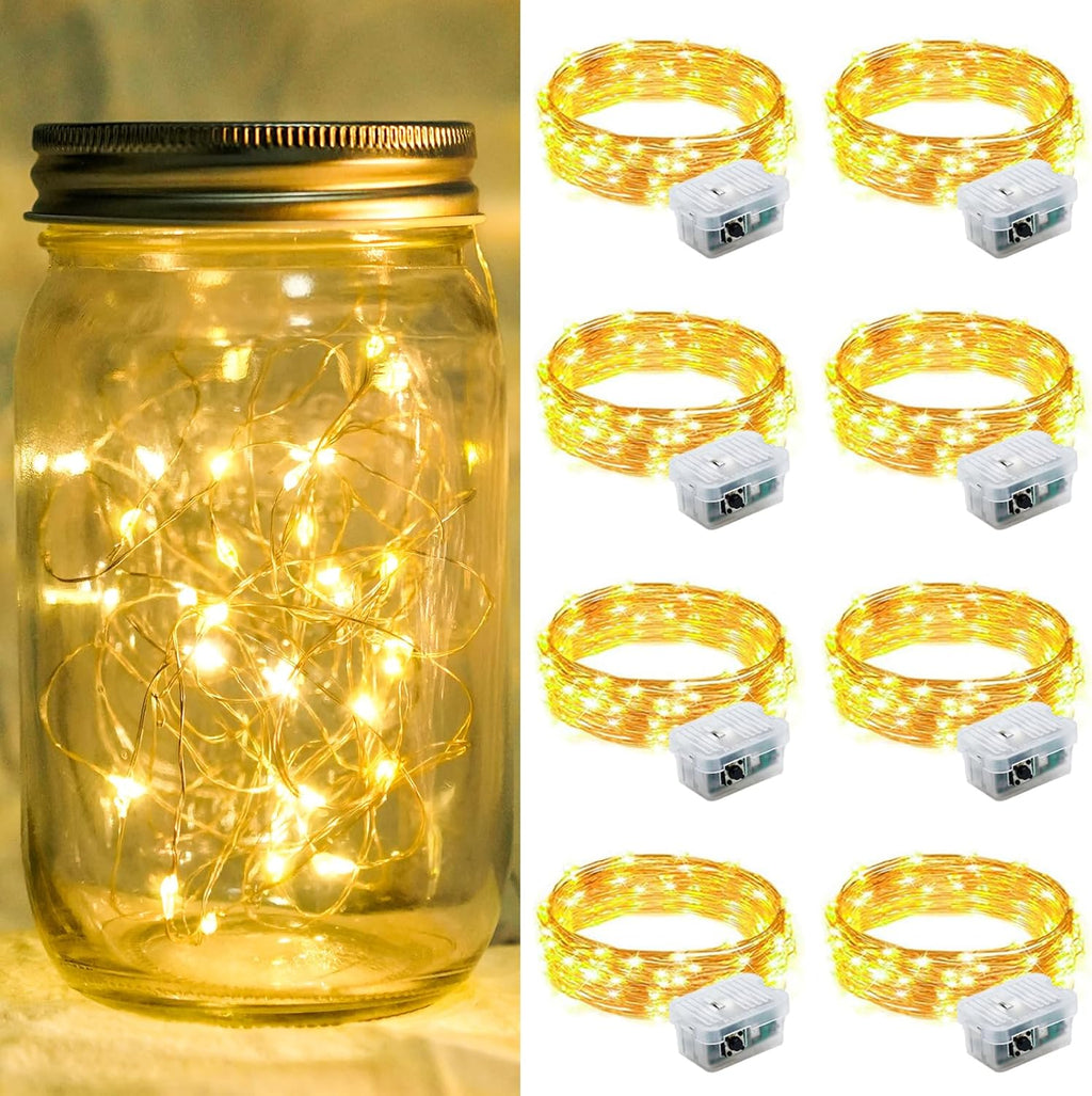 Skiennix 20 LED Fairy String Lights - 7Ft Waterproof Twinkle Lights for Weddings & Parties | Warm White