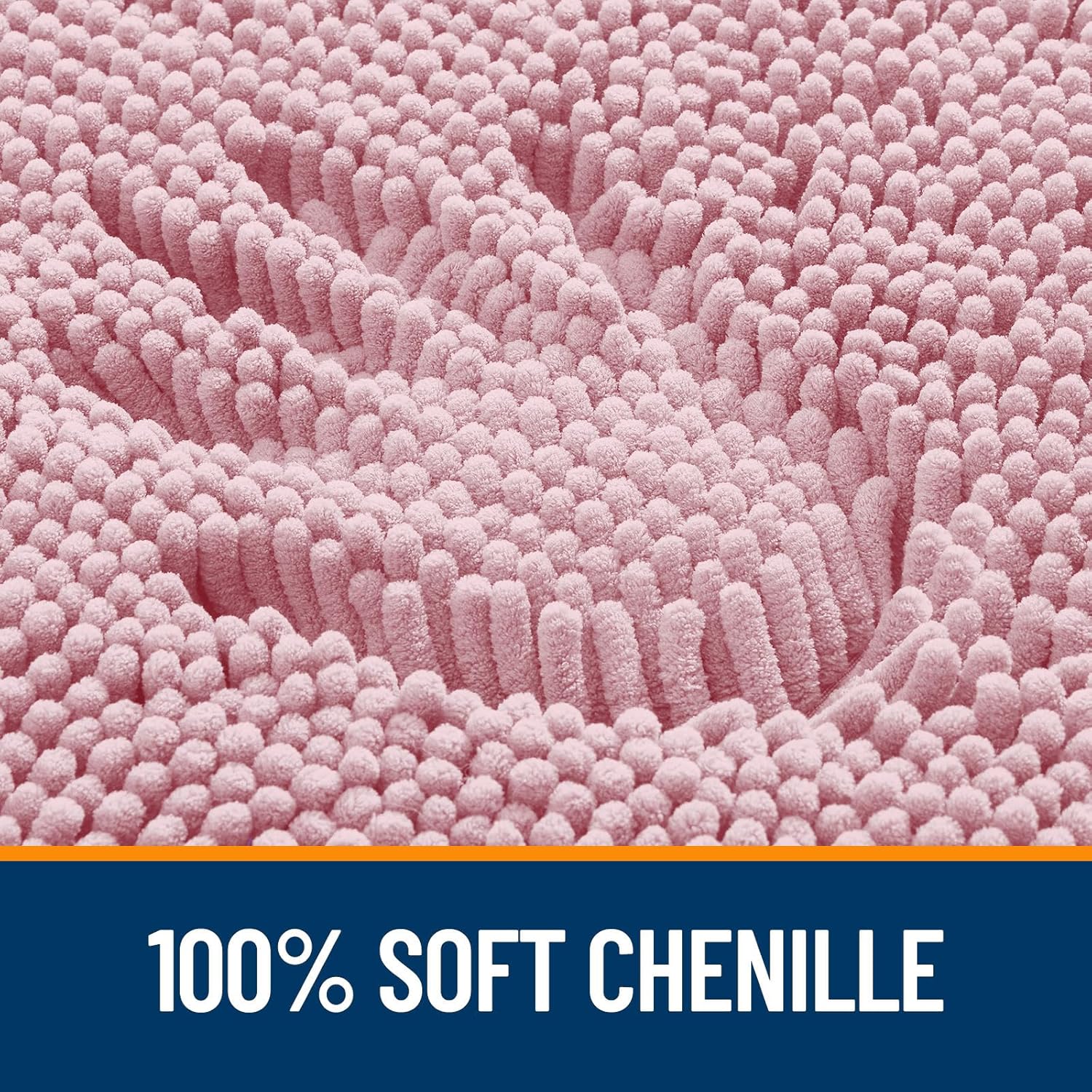 OLANLY Bath Rugs - Extra Soft Chenille, Quick-Dry & Machine Washable - 34x21 Dusty Rose