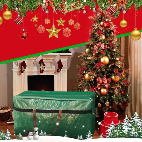 Christmas Tree Bag - Waterproof & Tearproof Storage for 4FT/5FT Trees | Easy Transport & Organization in Green