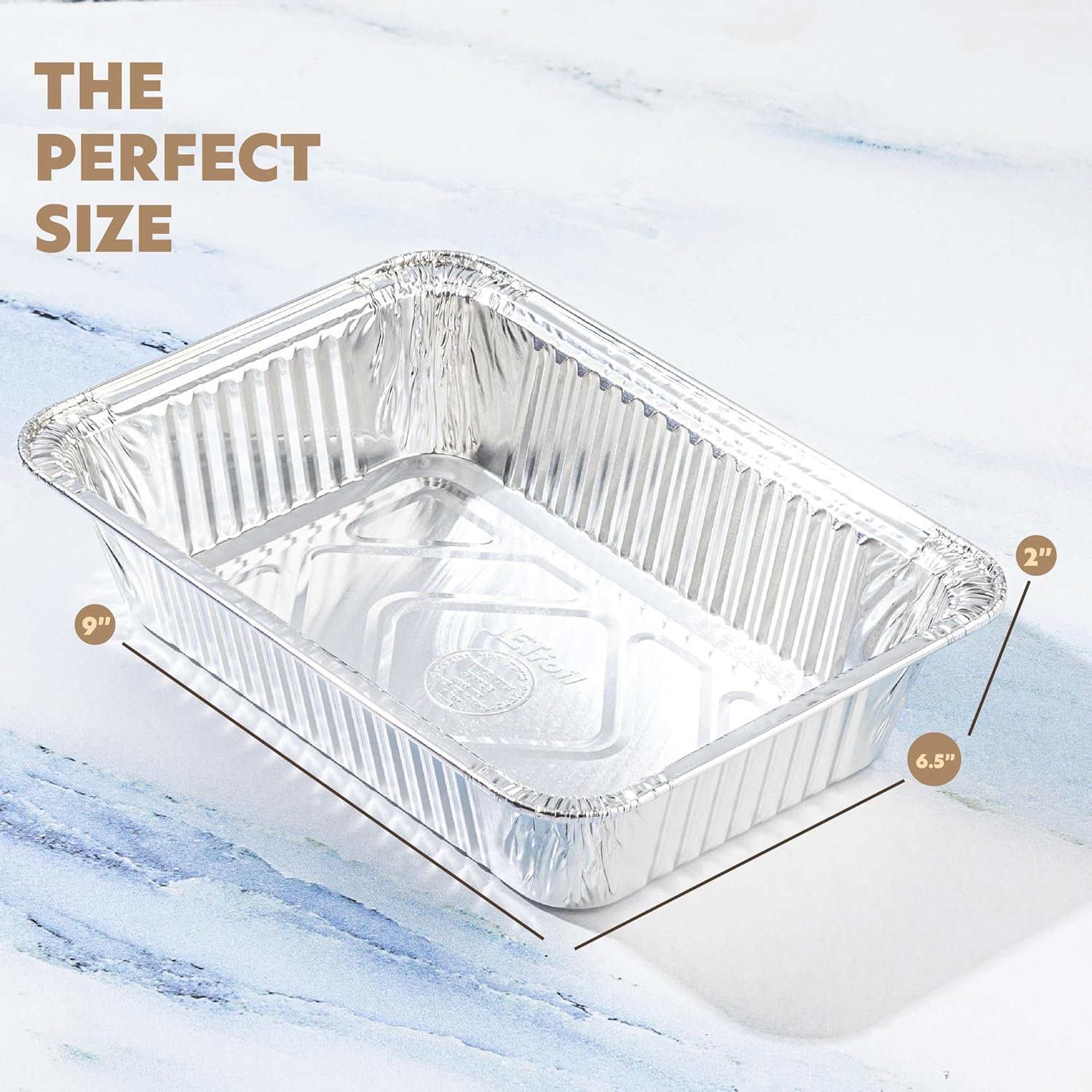 PlasticPro Aluminum Pans - 10 Pack Heavy Duty 6.5'' x 9'' Disposable Foil Pans with Covers for Baking