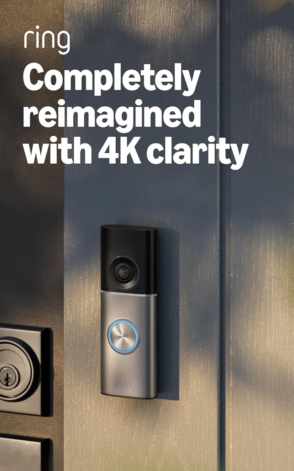 Ring Wired Doorbell Pro - 4K Wide-Angle Video Security Camera with 10x Zoom | Deep Silver