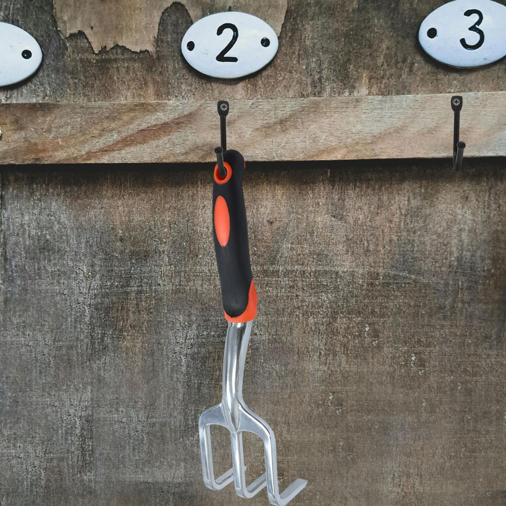 POPETPOP Heavy-Duty Garage Storage Hooks - 20pcs Steel Tool Organizer for Garden Tools & Bags | Wall-Mounted (Black)