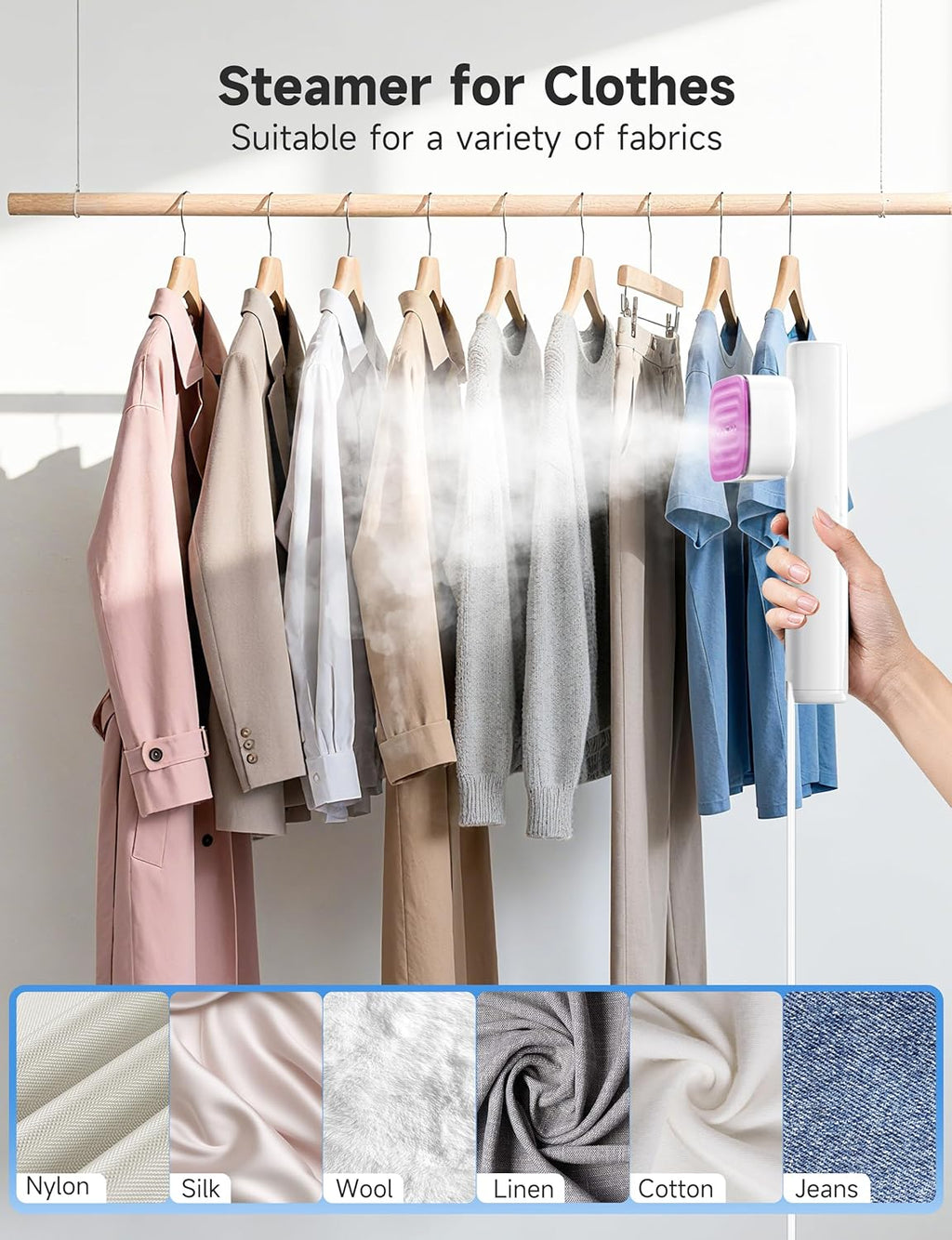 Skiennix Travel Steamer - Portable Handheld Clothes Wrinkle Remover | 1200W Power, 100ml Capacity