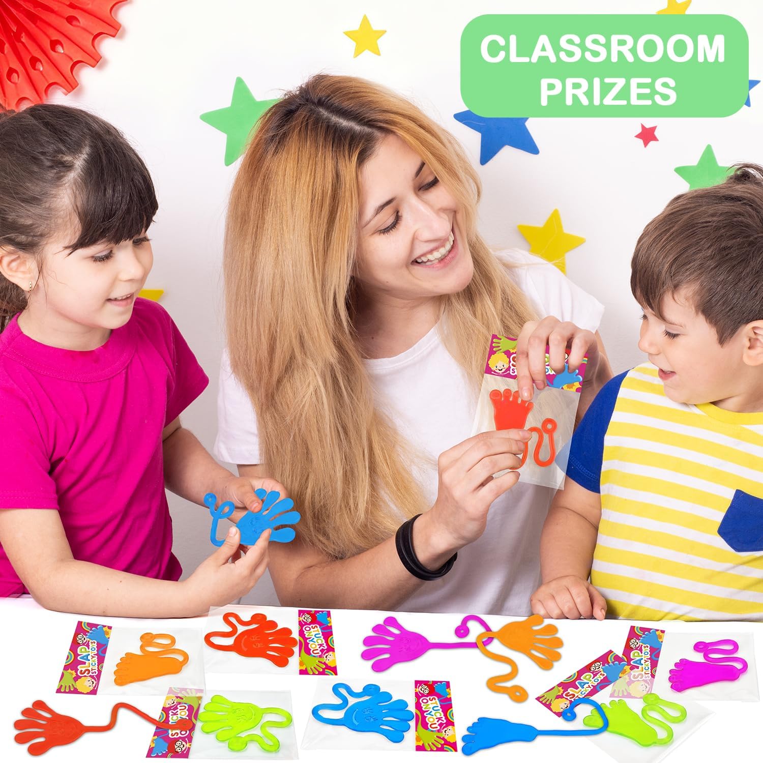 Skiennix Party Favors | 30 PCS Goodie Bag Stuffers - Large Sticky Hands & Feet for Kids' Birthdays