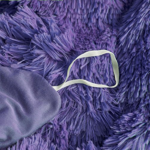 HAIHUA Navy Blue Fluffy Twin Comforter Cover Set，Faux Fur Girls Bedding 1 Pieces (1 Plush Duvet Cover) Fluffy Bed Sets (Navy Blue, Twin)