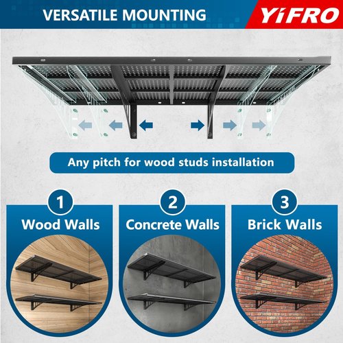 Heavy Duty Garage Shelving by [Brand Name] - 2-Pack Wall Mounted Storage Rack | 500 lbs Load Capacity, Black
