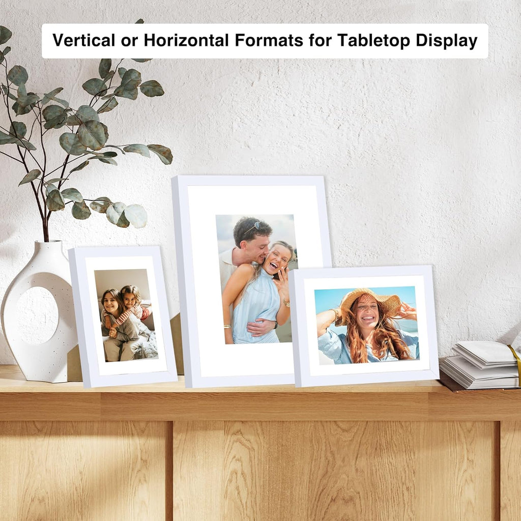 Regine Switzerland Picture Frames Collage Set - 20 Packs for Wall Decor & Tabletop Display | Multi Sizes in White
