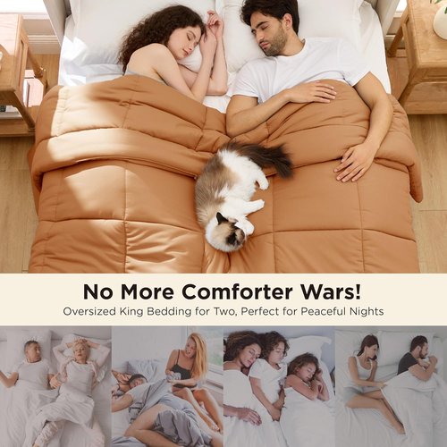 Bedsure Comforter Duvet Insert - Oversized King Size All-Season Down Alternative Bedding | GentleSoft, Burnt Orange 116x98 Inches