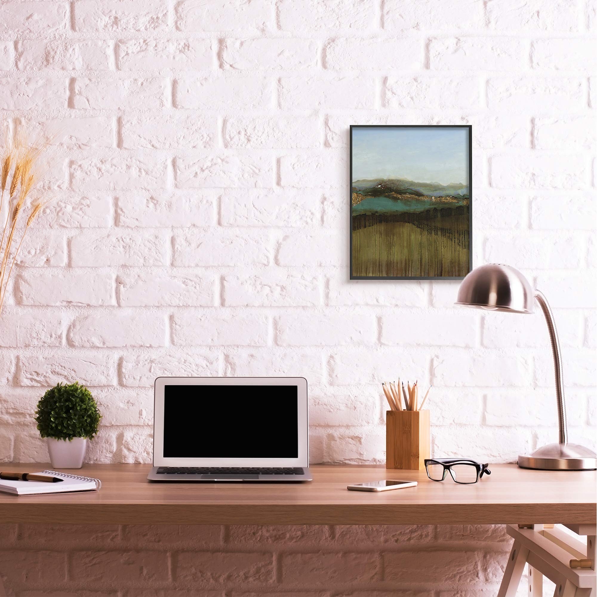 Stupell Industries Abstract Distant Mountain Range Landscape Blue Sky