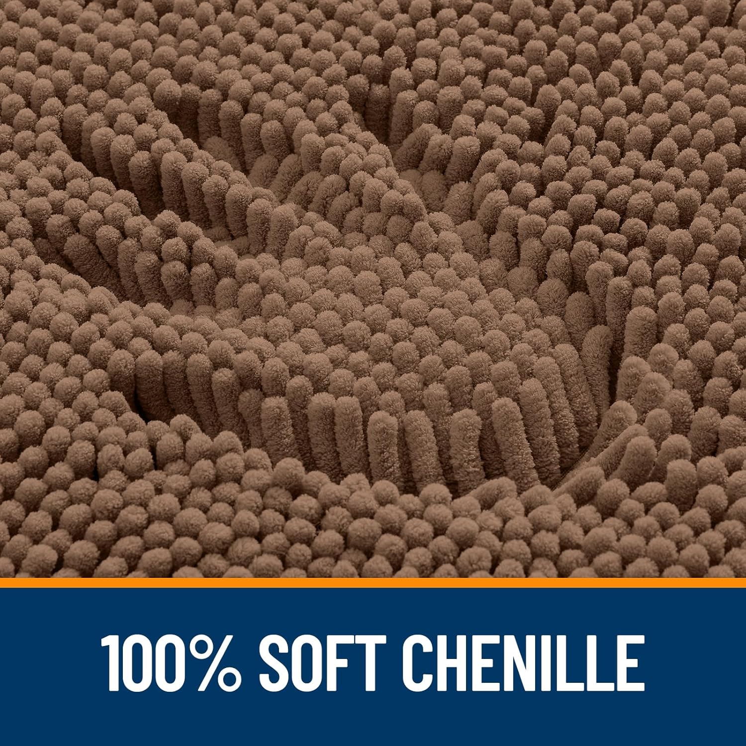 OLANLY Large Bathroom Rugs - Extra Soft Absorbent Chenille Bath Mats | Quick Dry, Machine Washable, Mocha 44x32