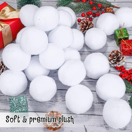 Elcoho 100-Piece Artificial Snow Ball Set - Realistic Plush Toss Balls for Kids | Winter Fun & Xmas Decor