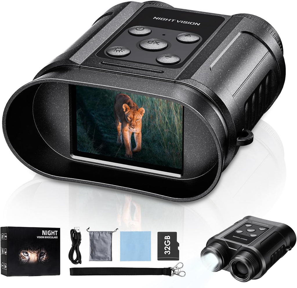 Skiennix Night Vision Goggles - Capture Photos & Videos | 32GB Card Included, Ideal for Outdoor Adventures