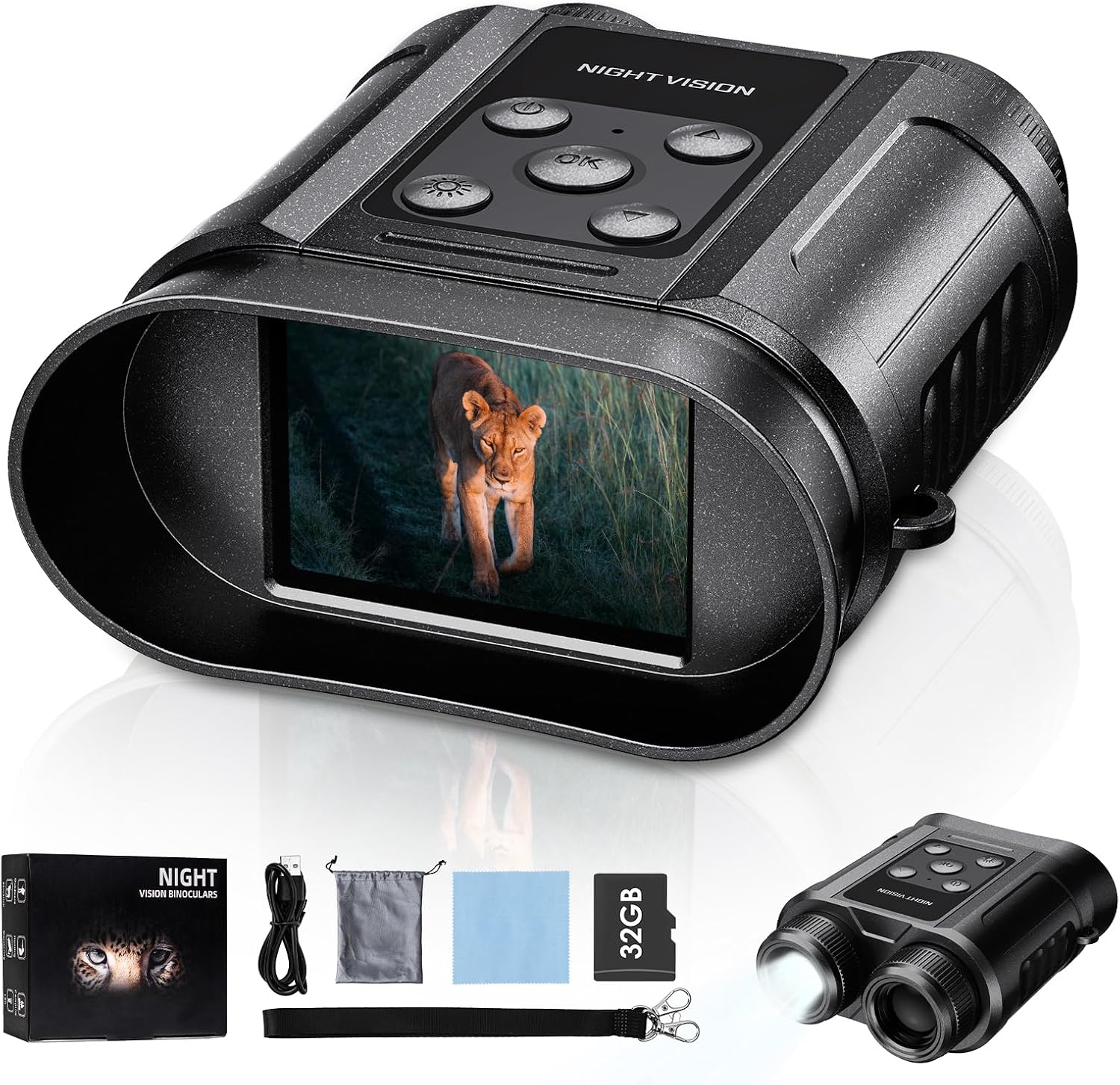Skiennix Night Vision Goggles - Capture Photos & Videos | 32GB Card Included, Ideal for Outdoor Adventures