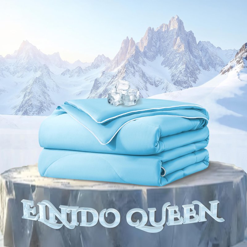 ELNIDO QUEEN Cooling Blanket for Hot Sleepers, Summer Cooling Comforter Queen Size for Night Sweats, Breathable All-Season Lightweight Blanket, (90x90 inch，Grey