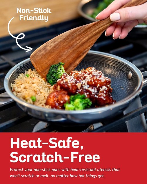 Boxiki Kitchen Luxury Teak Wood Utensil Set - Elegant 6-Piece Cooking Tools for Culinary Excellence