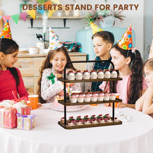 YestBuy Rustic Wood Cupcakes Stand for 50 Cupcakes at Parties