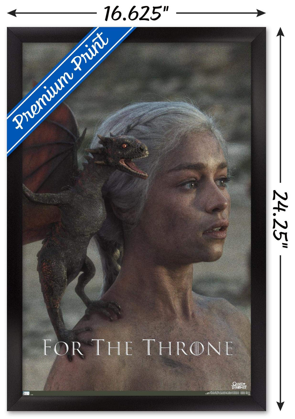 Trends International Game of Thrones - Daenerys Targaryen Wall Poster, 14.725" x 22.375", Black Framed Version