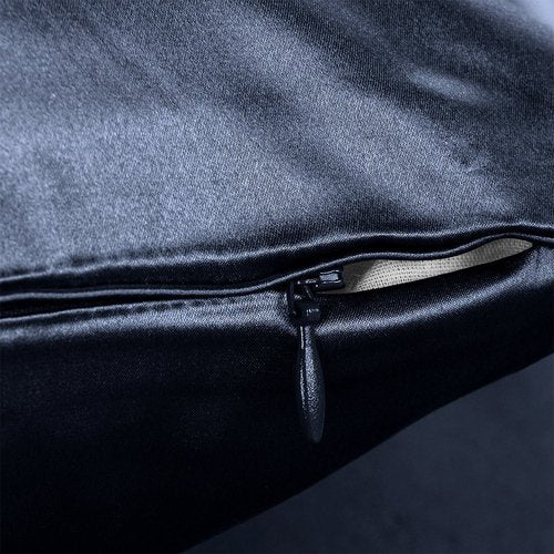 THXSILK 25 Momme Mulberry Silk Body Pillow Cover Pillowcase with Hidden Zipper - &Breathable Pure Natural Silk on Both Sides (20x54 inch, Navy Blue)