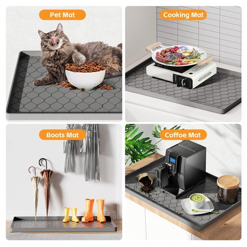 Winisok Silicone Under Sink Mat 22" x 19", kitchen Essentials and Gadgets, Shelf liner and Cabinet Protector, Home Organizers and Storage, Waterproof Bathroom Tray