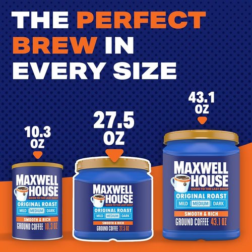 Maxwell House Ground Coffee - Medium Original Roast | 27.5oz Fresh Flavor