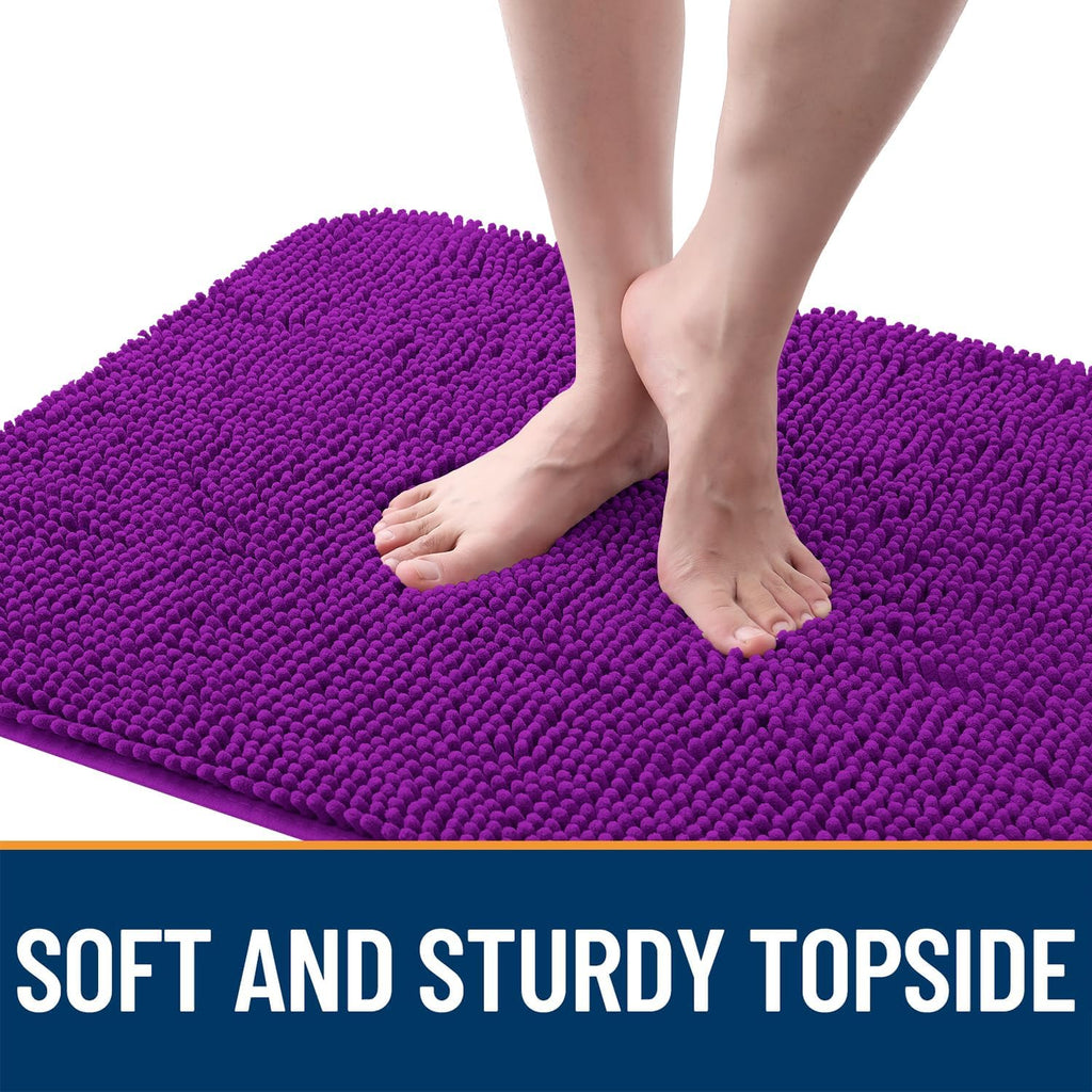 OLANLY Dog Door Mat - Absorbent Non-Slip Washable Doormat for Muddy Paws | 44x32 Inches, Purple