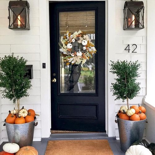 Fall Decor - 18-Inch Autumn Maple Leaf Pumpkin Wreath | Perfect for Thanksgiving & Halloween