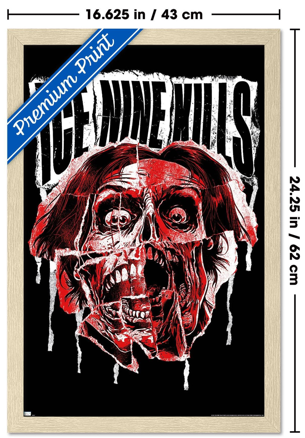 Ice Nine Kills - Scream Face Wall Poster, 22.4L" x 14.7W", Blonde Framed Version
