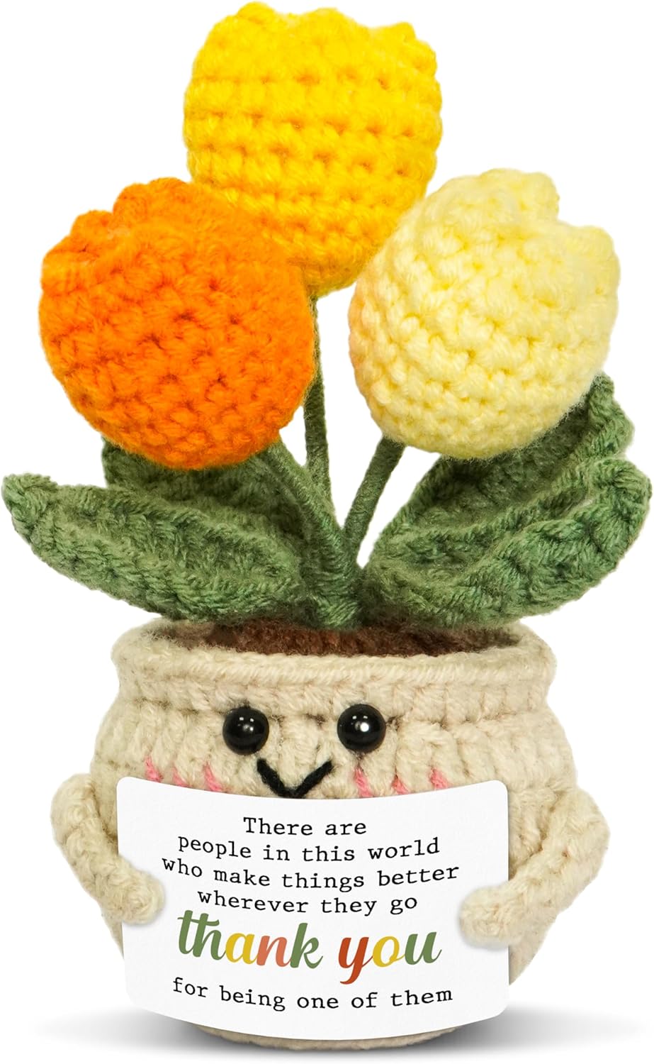OASSIE Mini Tulip Thank You Gifts for Women - Positive Emotional Support Crochet | Perfect for Teachers & Nurses