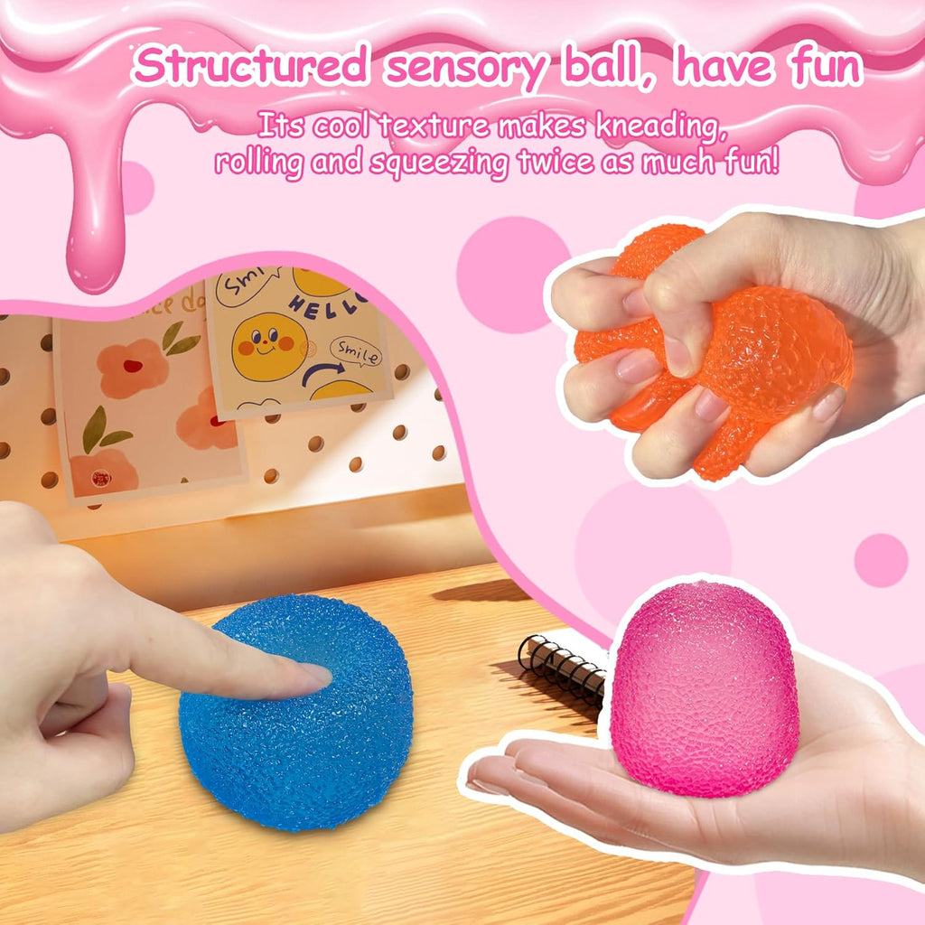 Skiennix Squishy Fidget Toy - Super Solid Squeeze Ball for Stress Relief | Pink Sensory Fun