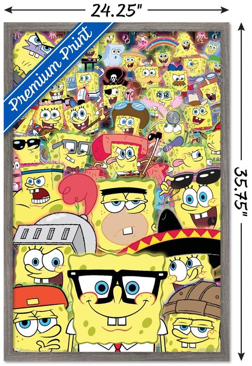 Trends International Nickelodeon Spongebob - Disguise Wall Poster, 22.375" x 34", Barnwood Framed Version