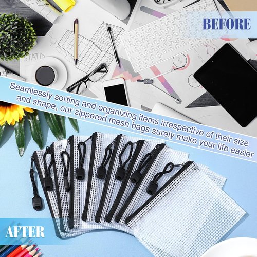 Jetec 32 Pcs Mesh Zipper Bags - Waterproof Reusable Storage Pouches for Toys & Organizers | Black, 5.1 x 4.1 Inch