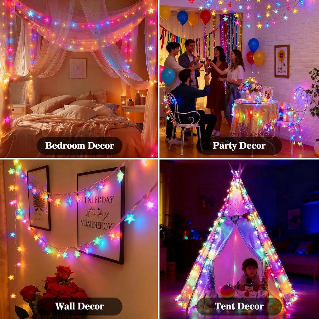 Star String Lights - 33ft 100 LED Waterproof Fairy Lights | 8 Modes for Indoor & Outdoor Decor