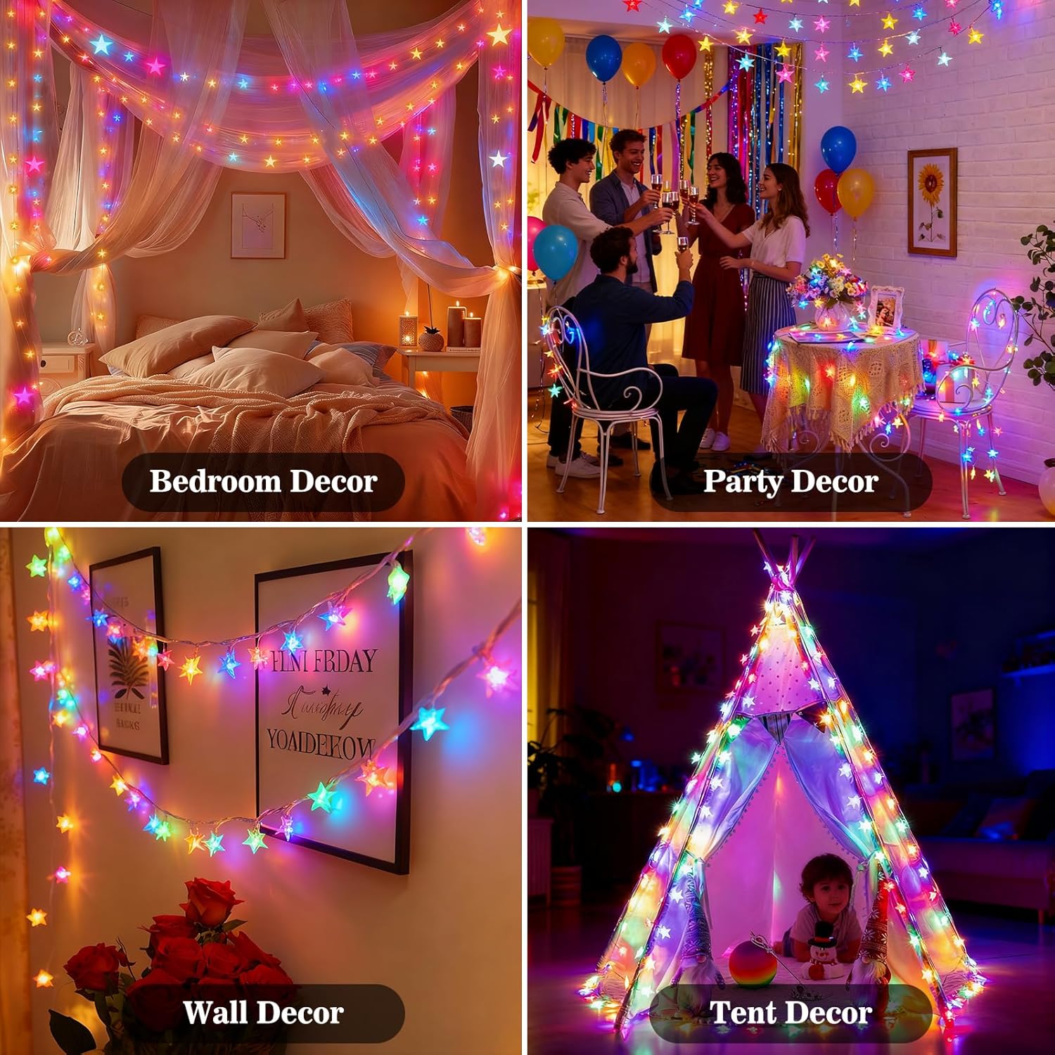 Star String Lights - 33ft 100 LED Waterproof Fairy Lights | 8 Modes for Indoor & Outdoor Decor