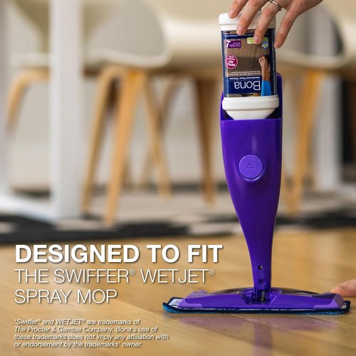 Bona Hardwood Floor Cleaner - 64 Fl Oz Bottle with Concentrate Refill for Swiffer WETJET