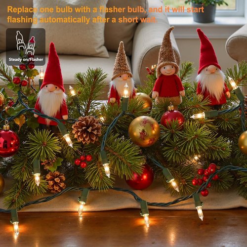 50-Count White Christmas Lights - 13FT Mini String Lights with Green Wire for Indoor & Outdoor Decor