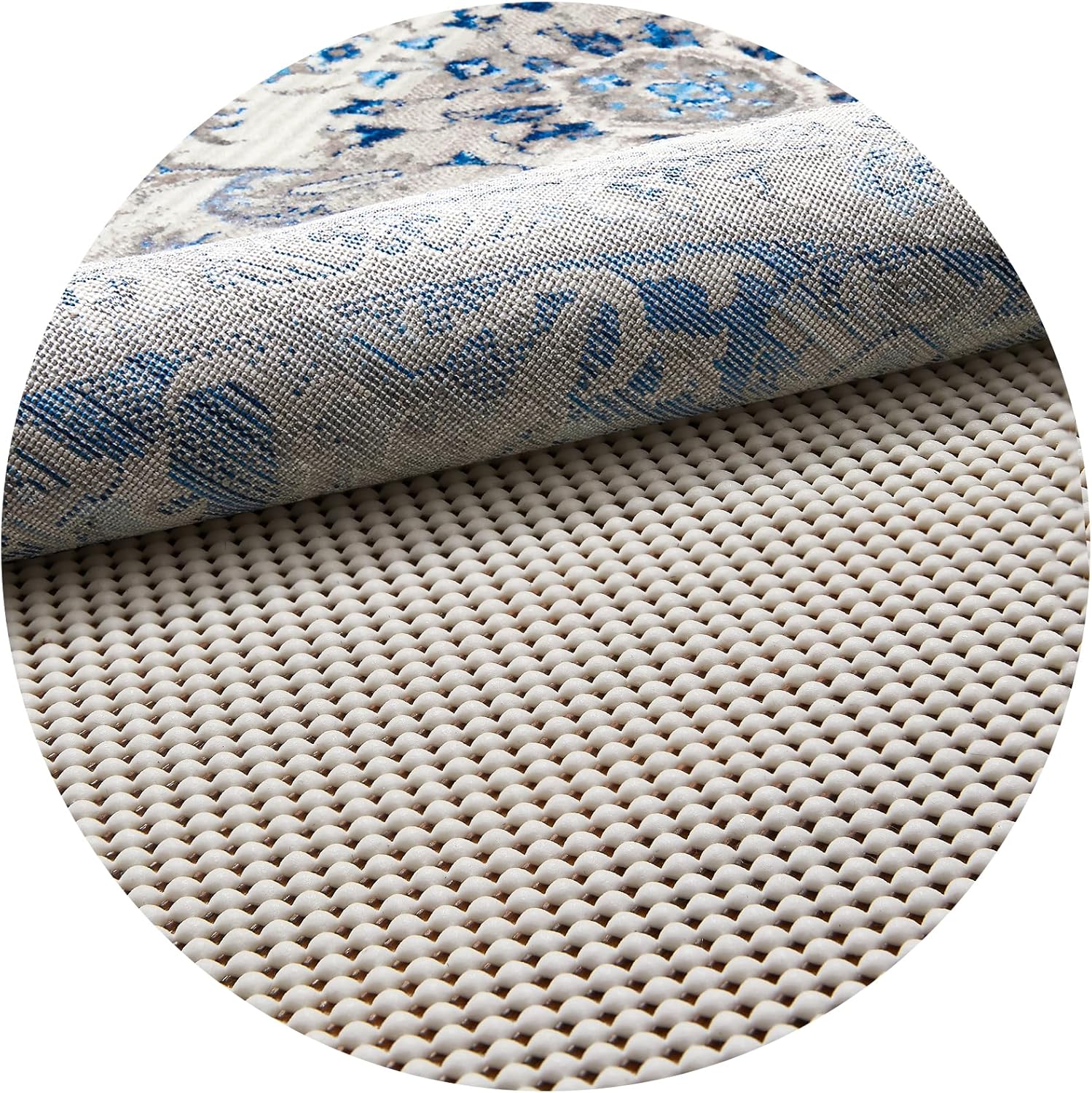 Veken Round Rug Pad Gripper - 7x7 Ft Non-Slip Mat for Hardwood & Tile Floors | Keeps Rugs Secure