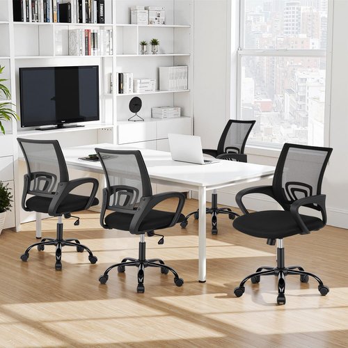BestOffice Ergonomic Office Chair - Modern Mesh Desk Chair with Lumbar Support | Adjustable Rolling Stool (Black)