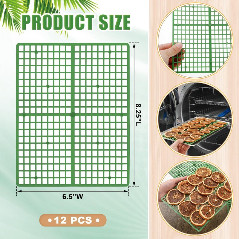 Tioncy 12 Pcs Tray Grids for Harvest Right Freeze Dryer Harvest Right Storage Rack for Fruit Vegetable Food Freeze Drying Accessories, Fits All Trays (Green)