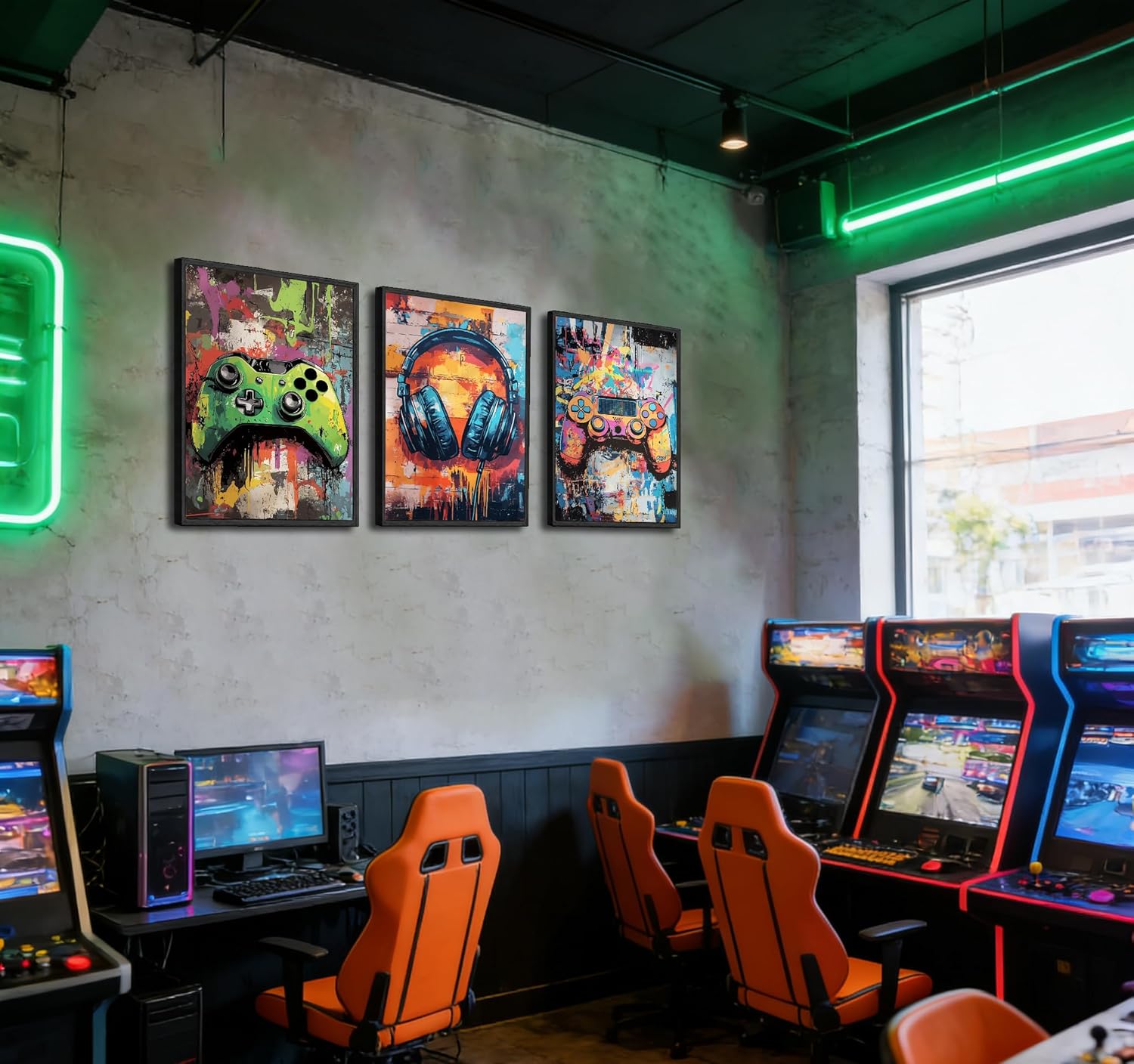 Skiennix Gaming Graffiti Canvas Wall Art - Cool Video Game Prints for Gamer Room | Unframed 16x24x3 Inch
