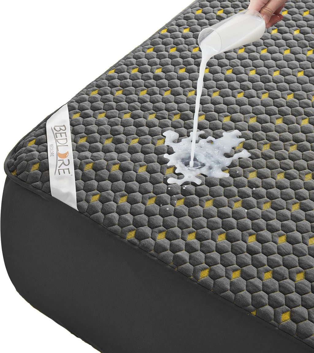 Skiennix Waterproof Mattress Protector - Queen Size Fitted Pad with 3D Air Fabric | Noiseless & Washable