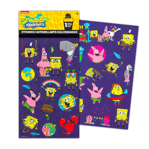Nickelodeon Spongebob Squarepants Kids 16 Oz Reusable Cups - Spongebob Party Favor 6 Piece Bundle with 16 Oz Cup with Lid and Straw Plus Stickers for Boys, Girls | Spongebob Tumbler with Straw