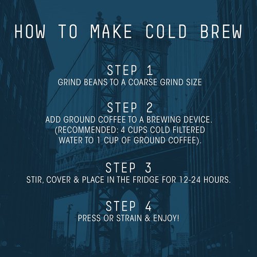 Stone Street Cold Brew Coffee, Low Acid, 100% Arabica, Gourmet Coffee - Strong & Smooth Blend, Coarse Ground, Dark Roast, Colombian Single Origin, 1 LB