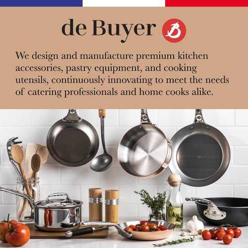 de Buyer JAVA Salt Mill, Matte Black - 8.25” - Stainless Steel & Beechwood - Includes Knob to Adjust Grind Size - Corrosion Resistant - Made in France