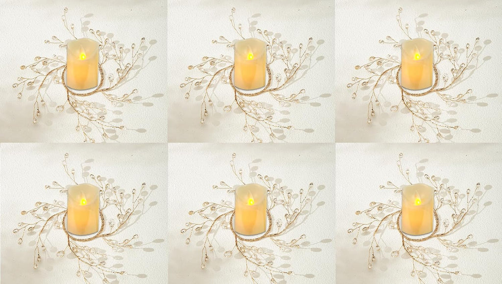 Regine Switzerland Simulated Pearl Beaded Candle Ring Wreath - Elegant 2" Centerpiece for Home & Weddings