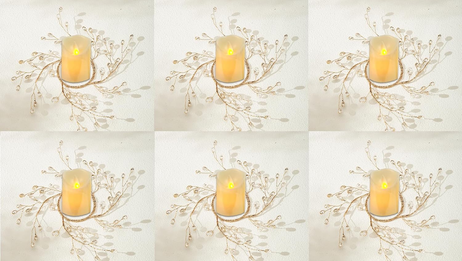 Regine Switzerland Simulated Pearl Beaded Candle Ring Wreath - Elegant 2" Centerpiece for Home & Weddings