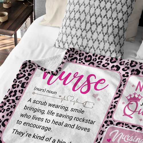 Guqklout Nurse Week Gifts, Nurse Gifts for Women, Xmas Nurses Practitioner Gift for Woman, Labor and Delivery Nurses Appreciation Gift, Nursing Student Present Blanket 60" x 50"