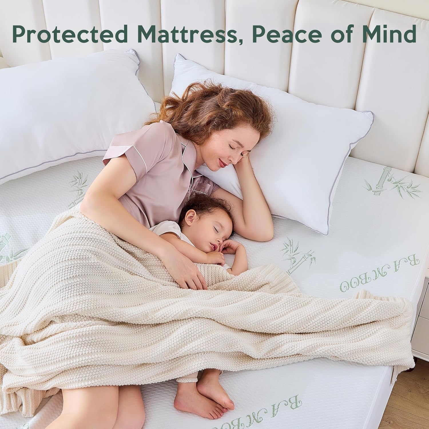 MUXHOMO Premium Waterproof Queen Size Mattress Protector - Breathable Cooling Bed Cover with Deep Pockets (8"-21")