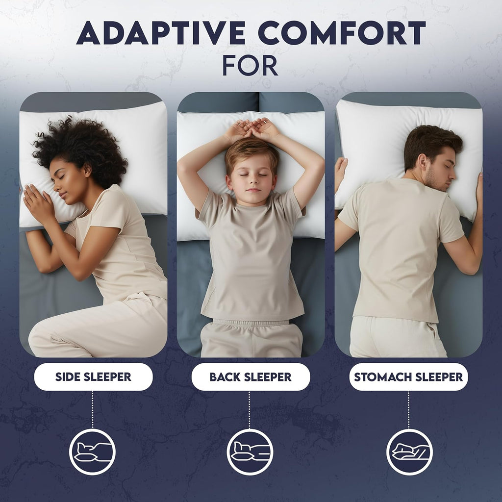 Utopia Bedding King Size Bed Pillows - Soft & Fluffy Down Alternative | Set of 2, Cooling Grey Gusseted Pillows